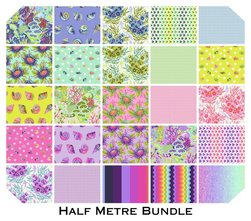 Floral Reef Half Metre Bundle by Tula Pink for FreeSpirit.
