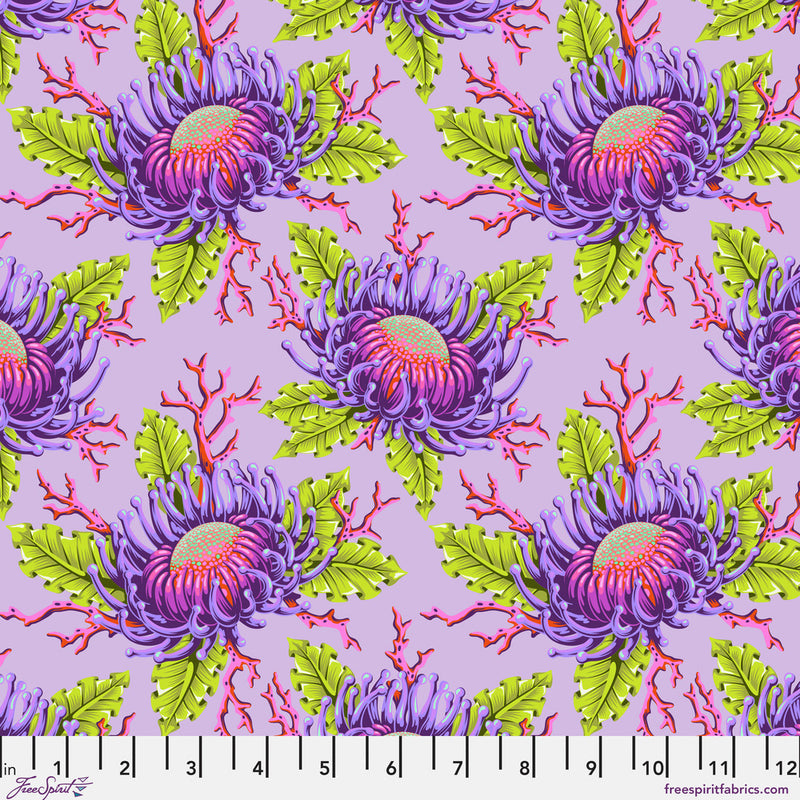 Floral Reef PWTP265.ULTRAVIOLET Friends & Anemones  by Tula Pink for FreeSpirit.