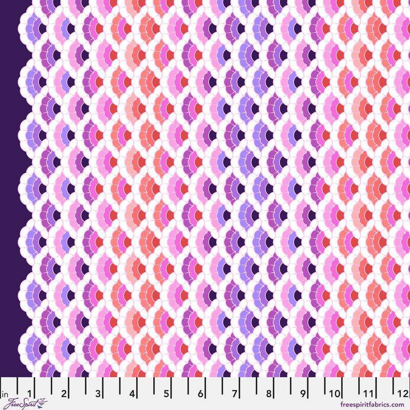 Floral Reef PWTP269.ULTRAVIOLET Aquatic Lace by Tula Pink for FreeSpirit.