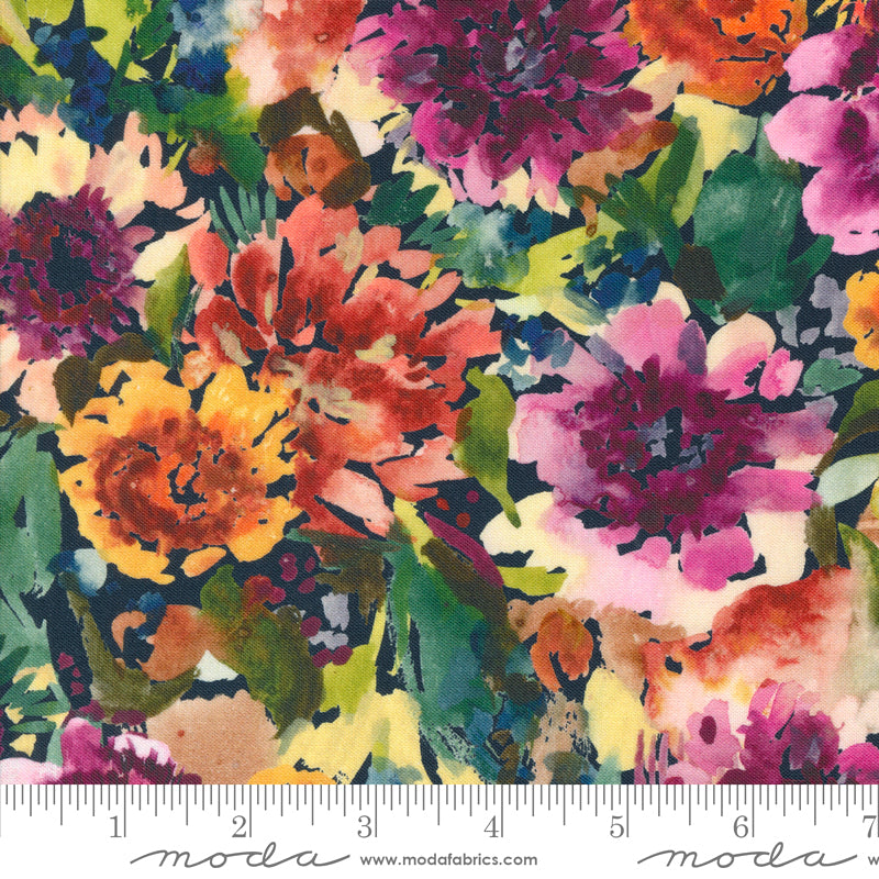 Floribunda 39803-12 Midnight by Create Joy Project for Moda