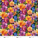 Flower Fusion 8689-54 Multi Flowers by Crazy Marie for Studio e Fabrics