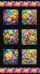 Flower Fusion Panel 8698B-59 Multi Blocks by Crazy Marie for Studio e Fabrics