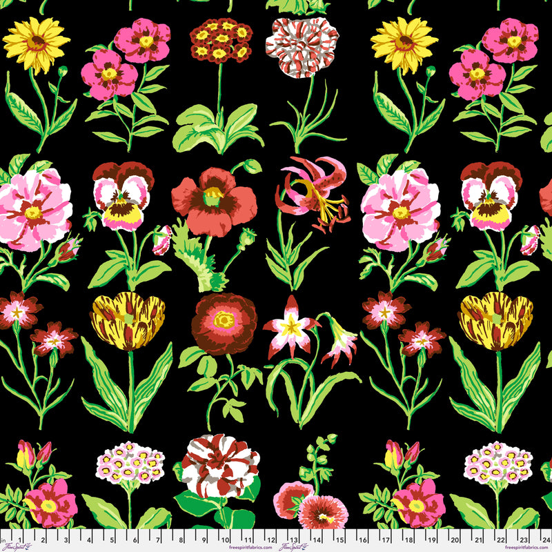 Flower Studies PWGP205.BLACK by Kaffe Fassett for FreeSpirit