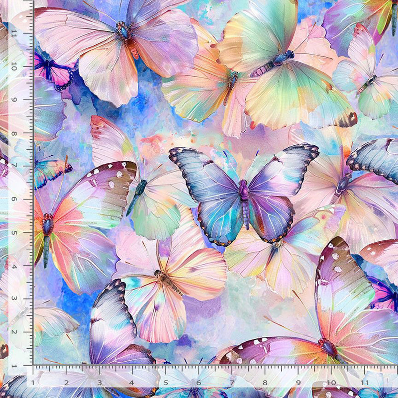 Flutter BUG-CD3777 MULTI Packed Butterflies by Timeless Treasures