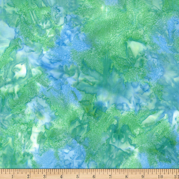 Follow the Rainbow Batik 1384-522 Seagrass by Hoffman Fabrics.