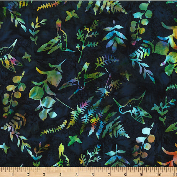 Follow the Rainbow Batik W2584-230 Sapphire by Hoffman Fabrics.