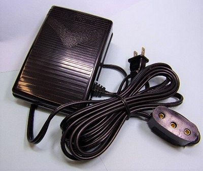 Foot Control Pedal with 2-Wire Cord System for Singer 221 Featherweights using Round Pin Terminals