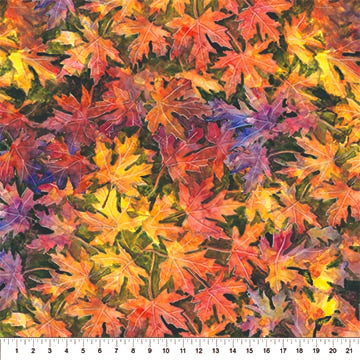 Forage & Fodder 40097-58 Pumpkin Maples by Mark Benesh of Frond Design Studios for Northcott