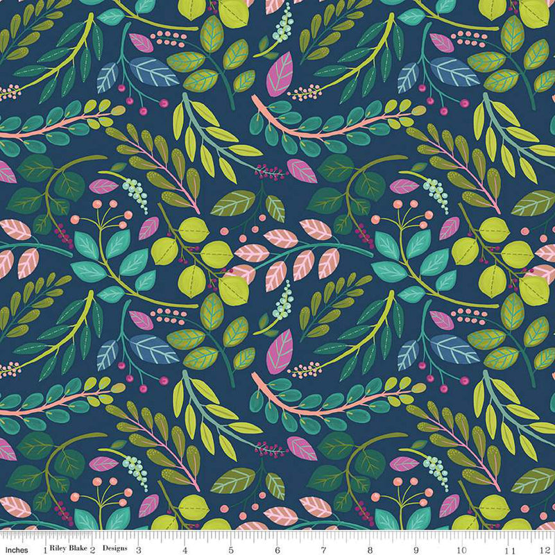 Fragrant Fields C15221-DKFOREST Sprigs by Lila Tueller for Riley Blake Designs