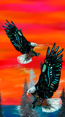 Free Spirit KE-0002D-ORANGE Single Border by Karen Erickson for International Textiles.