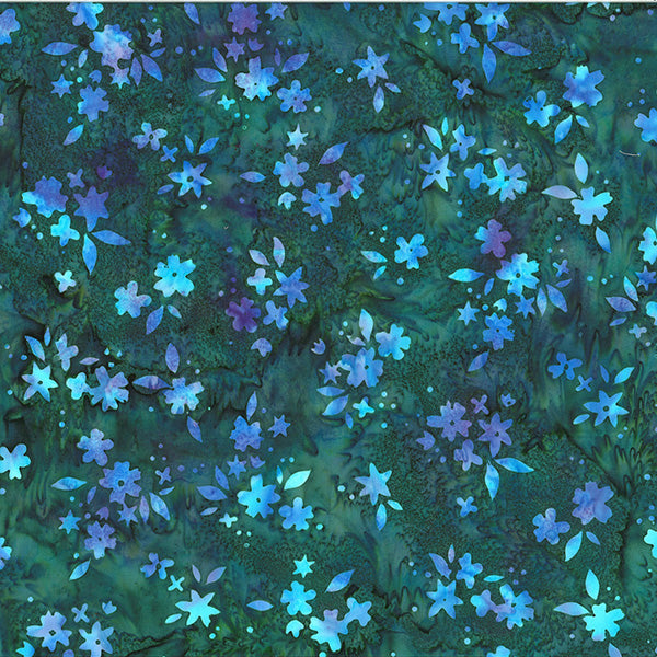 Fresh Meadow Batik U2499-21 Teal by Hoffman Fabrics