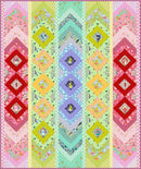 Friendship Bracelet PDF Quilt Pattern with diamond patterns in various colors