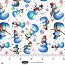 Frostykins 4272-01 White Snowmen with Snowflakes by Ray Heere for Blank Quilting Corp.