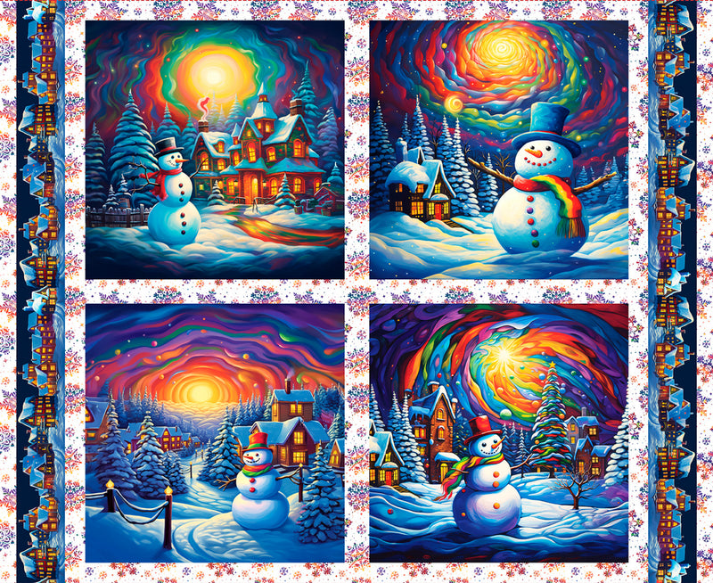 Frostykins Panel 4274P-75 Blue Panel by Ray Heere for Blank Quilting Corp.