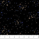 Full Moon 90812-99 Black Stars by Clara McAllister for FIGO Fabrics