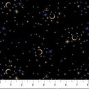 Full Moon 90812-99 Black Stars by Clara McAllister for FIGO Fabrics