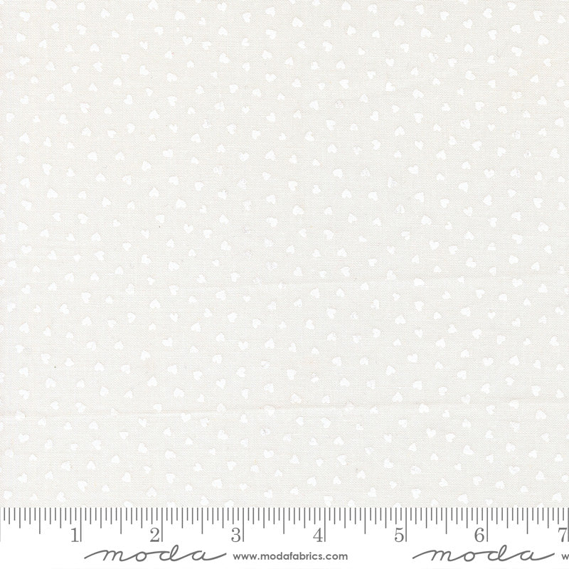 Funny Valentine 37148-31 Champagne White Tiny Hearts by Lizzy House for Moda