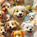 Fur-Ever Friends 22970-MLT-CTN-D Playful Pups by Momart for 3 Wishes Fabric