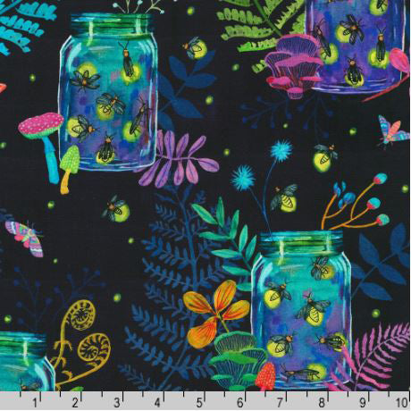 Garden Lights ANAD-22556-312 Starry Night by Subhashini Narayanan for Robert Kaufman Fabrics