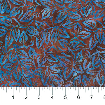 Garden Party Batik 80893-36 Mocha Packed Leaves by Banyan Batiks by Northcott