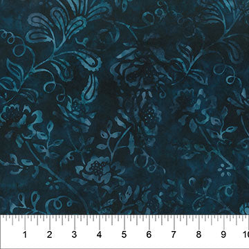 Garden Spirit Batik 83180-49 Midnight Floral Spray by Banyan Batiks by Northcott