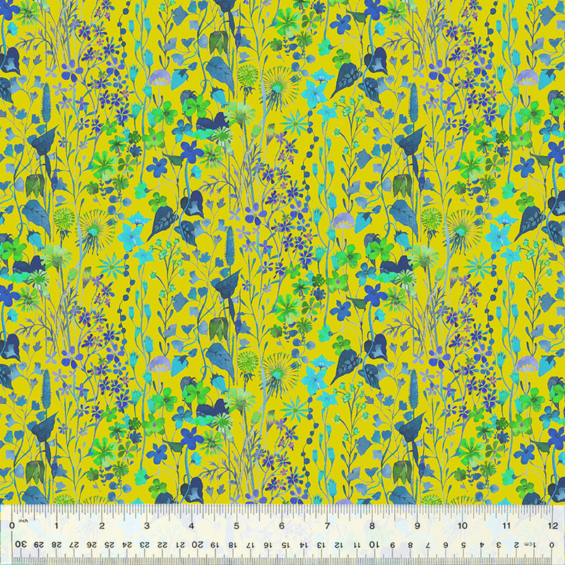 Gardenia 53764D-3 Chartreuse Posie by Sally Kelly for Windham Fabrics