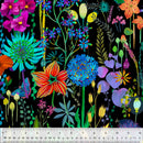 Gardenia Cotton Lawn 53803DL-1 Black Flora by Sally Kelly for Windham Fabrics