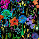 Gardenia Cotton Lawn 53803DL-1 Black Flora by Sally Kelly for Windham Fabrics