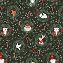 Glad Tidings We Bring 3363-69 Dk. Green Christmas Wreaths by Laura Konyndyk for Blank