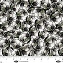 Goalbound 4752-95 Charcoal Soccer Ball Collage by Urban Essence Designs for Blank Quilting Corp.