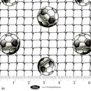 Goalbound 4755-01 White Soccer Balls and Nets by Urban Essence Designs for Blank Quilting Corp.