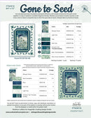 Quilting design studio pattern sheet for 'Gone to Seed' with fabric requirements and color swatches.