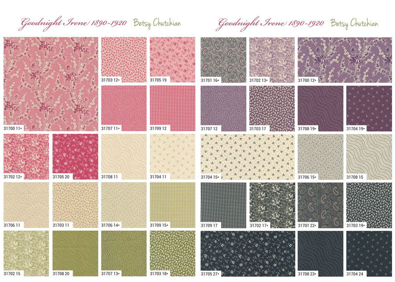 Goodnight Irene 1890-1920 Fat Quarter Bundle 31700AB by Betsy Chutchian for Moda