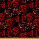 Graveyard Blooms Y5854-10 Crimson by Travis Glasgow for Hoffman Fabrics