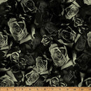 Graveyard Blooms Y5855-213 Onyx by Travis Glasgow for Hoffman Fabrics