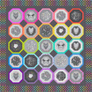 Graywork Dark Free PDF Quilt Pattern shows hexagonal pattern quilt.