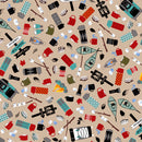 Great Outdoors Comfort Flannel 14661F-72 Nature Trail Tan by Greta Lynn  of Kanvas Studio for Benartex