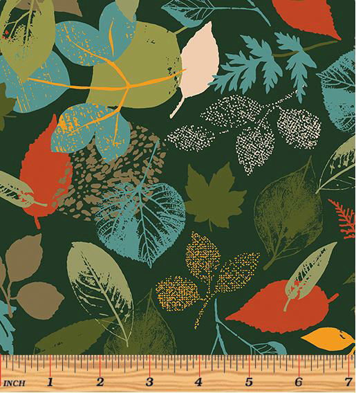 Great Outdoors Comfort Flannel 14662F-44 Fall Foliage Green by Greta Lynn of Kanvas Studio for Benartex