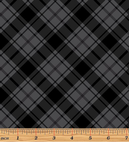 Great Outdoors Comfort Flannel 14663F-14 Warm & Cozy Plaid Charcoal/Black by Greta Lynn of Kanvas Studio for Benartex