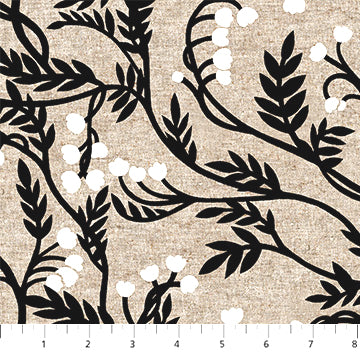 Grove CL90925-99 Branches Black 55% Linen 45% Cotton by Cecilia Petterson for FIGO Fabrics