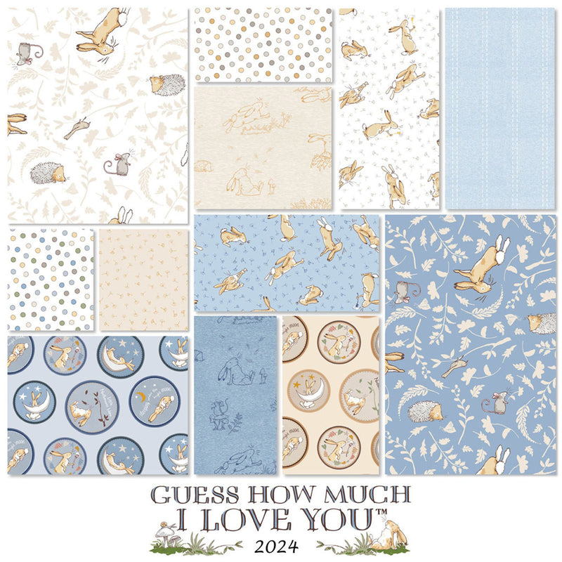 Guess How Much I Love You 2024 Blue 5" Squares SQ0478 licensed to Clothworks