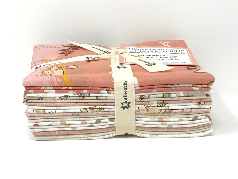 Guess How Much I Love You 2024 Coral Fat Quarter Bundle FQ0479 licensed to Clothworks