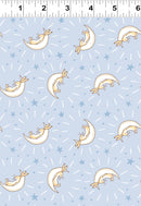 Guess How Much I Love You 2024 Flannel Y4253-87 Light Denim Bunny Moons licensed to Clothworks