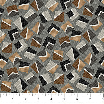 Haberdashery Flannel F28545-95 Gray Multi Lg Block Toss by Deborah Edwards Northcott Studio for Northcott