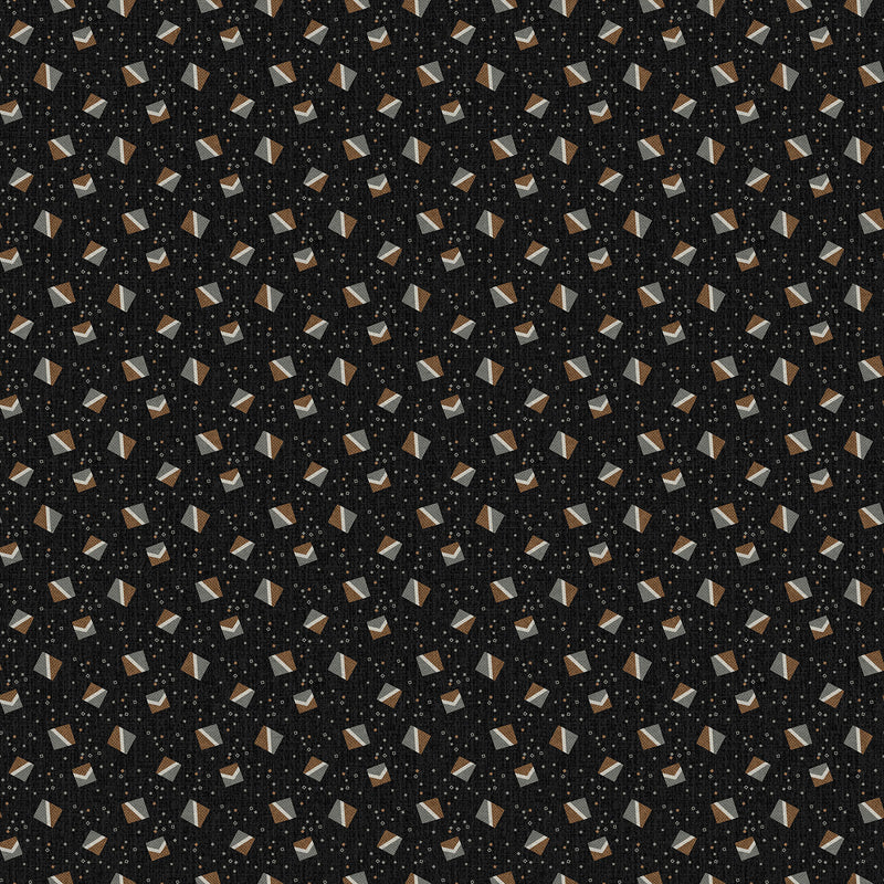 Haberdashery Flannel F28546-99 Black Multi Sm Block Toss by Deborah Edwards Northcott Studio for Northcott