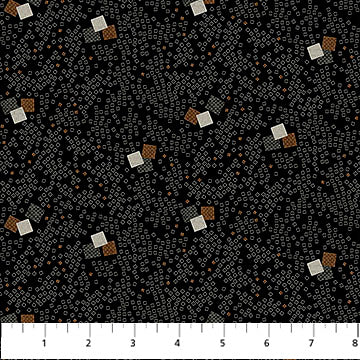 Haberdashery Flannel F28547-97 Charcoal Multi Mini Block Toss by Deborah Edwards Northcott Studio for Northcott