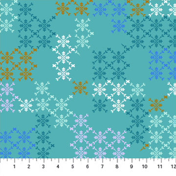 Hampton Court 90590-60 Mint Trellis by Karen Lewis for FIGO Fabrics