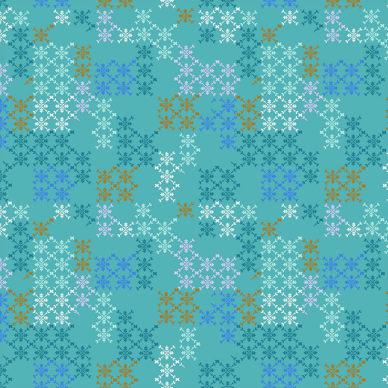 Hampton Court 90590-60 Mint Trellis by Karen Lewis for FIGO Fabrics