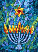 Hanukkah Lights Panel DP28980-46 Hanukkah Panel Blue Multi by Deborah Edwards and Elena Belokrinitski for Northcott