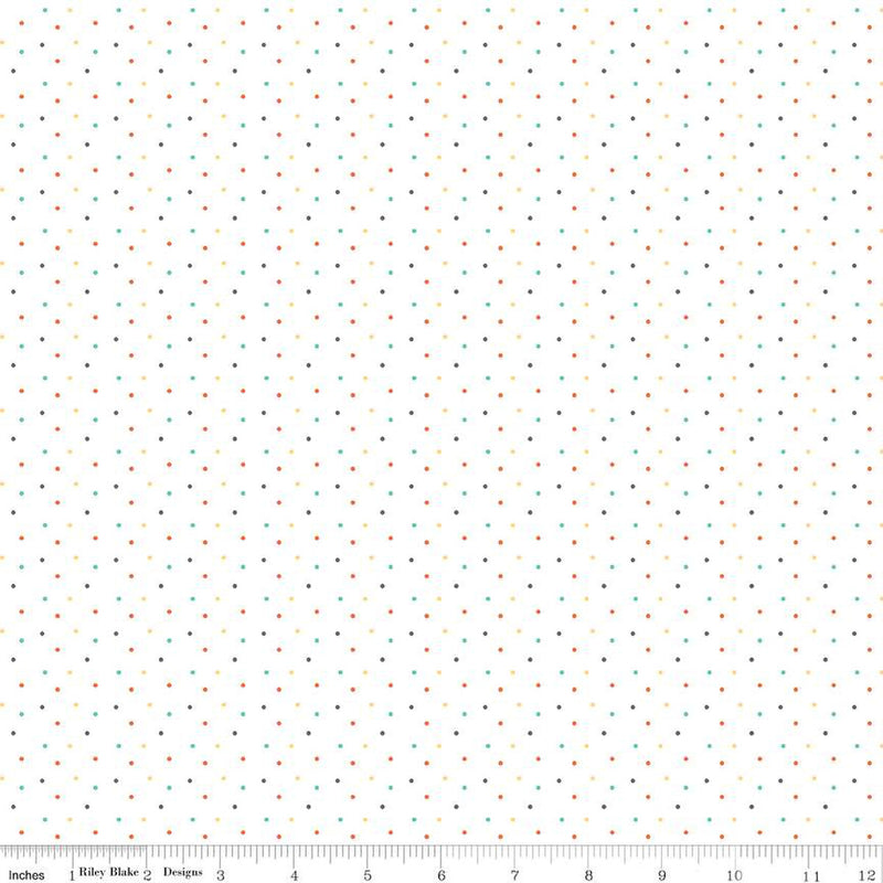 Happy at Home C13706-WHITE Dots by Tara Reed for Riley Blake Designs